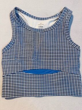 Sweaty Betty Blue and White Grid Cutout Sports Bra